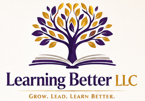 Learning Better LLC tree growing from an open book. Grow. Lead. Learn Better.